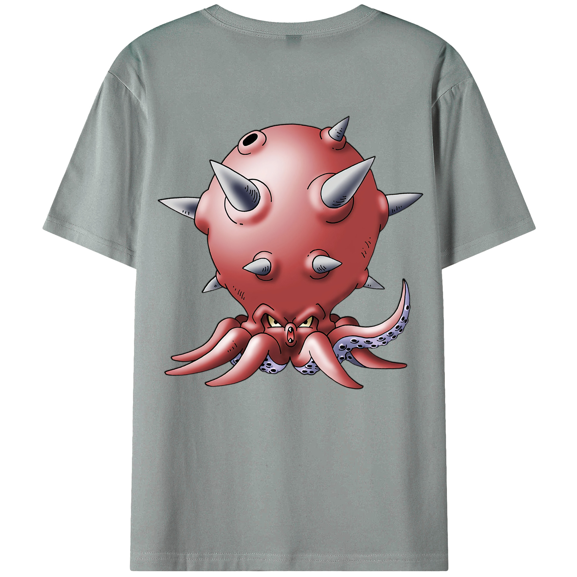 （画像用） ドラゴンクエスト Doragon Kuesuto Dragon Quest 綿100％ メンズ半袖Tシャツ（バックプリント） 通気性
